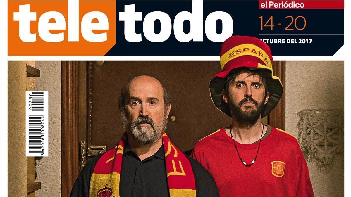 Javier Cámara y Julián López, de ’Fe de etarras’, en la portada del ’Teletodo’. 