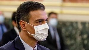 El presidente del Gobierno, Pedro Sánchez, en el Congreso.