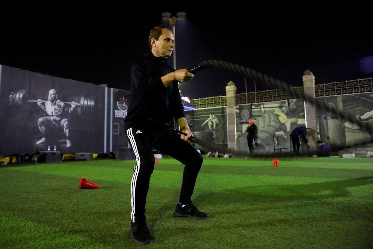 Ezzeldin Bahader, durante un entrenamiento. Ezzeldin Bahader, durante un entrenamiento.