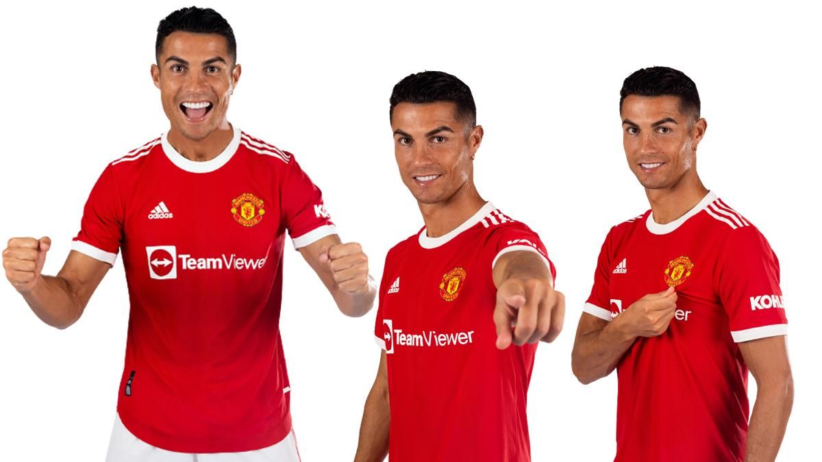 Cristiano Ronaldo posa con la camiseta del Manchester United Cristiano Ronaldo posa con la camiseta del Manchester United