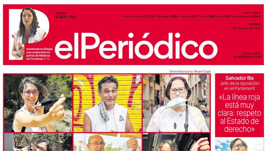 La portada d'EL PERIÓDICO del 26 de juny del 2021 - Vimarsana News