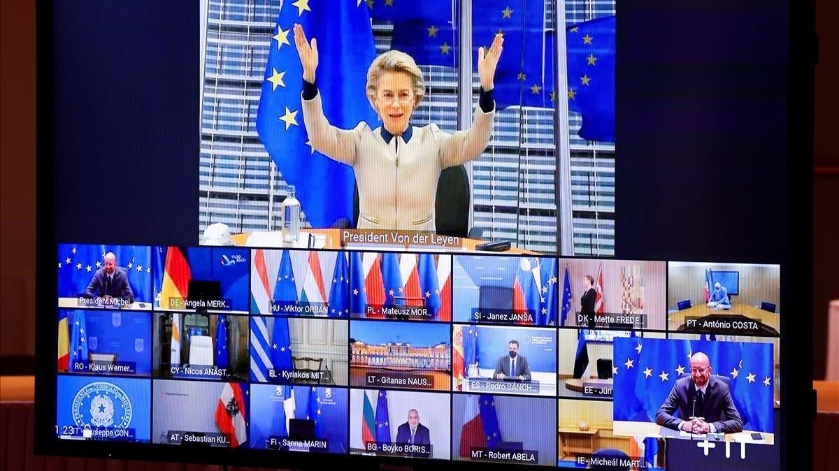 Els líders europeus deixen en mans de Merkel desbloquejar el veto d'Hongria i Polònia Els líders europeus deixen en mans de Merkel desbloquejar el veto d'Hongria i Polònia