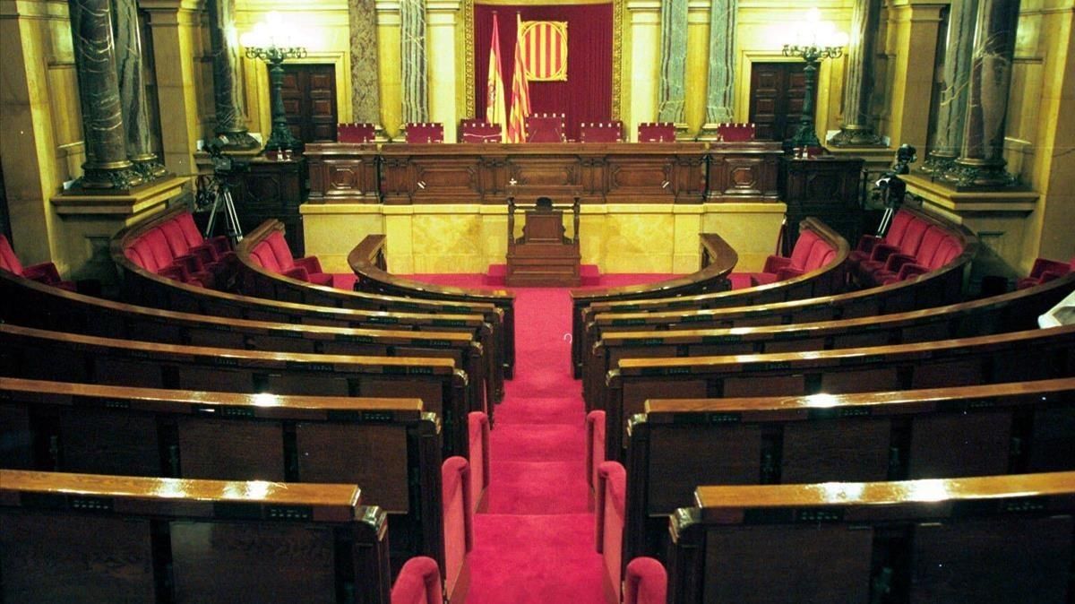 Una imagen del Parlament de Catalunya vacío. Una imagen del Parlament de Catalunya vacío.