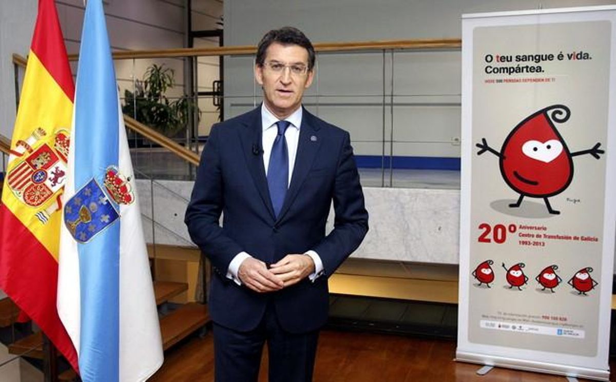 El presidente de la Xunta de Galicia, Alberto Núñez Feijóo, durante el tradicional mensaje institucional de Fin de Año. El presidente de la Xunta de Galicia, Alberto Núñez Feijóo, durante el tradicional mensaje institucional de Fin de Año.