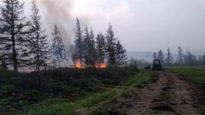 Incendio en un paraje de la República de Sajá, en Siberia Central.