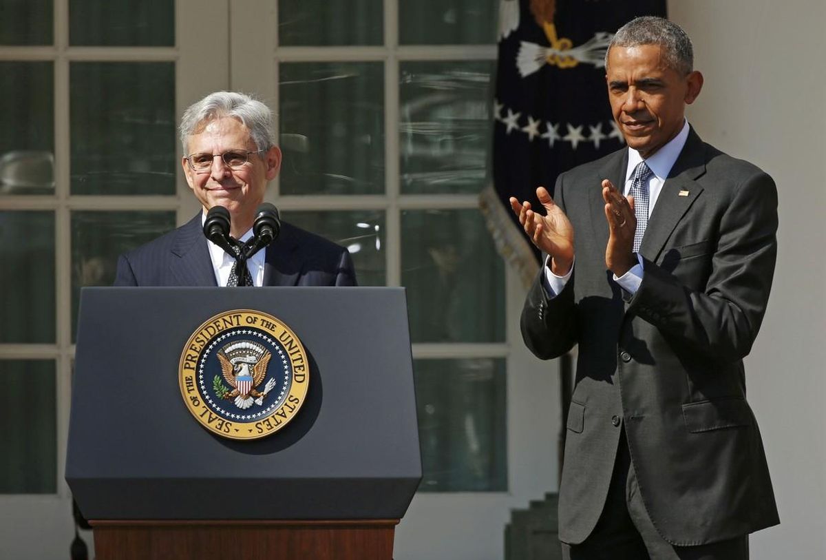 El juez Merrick Garland junto al presidente Barack Obama, en marzo de 2016. El juez Merrick Garland junto al presidente Barack Obama, en marzo de 2016.