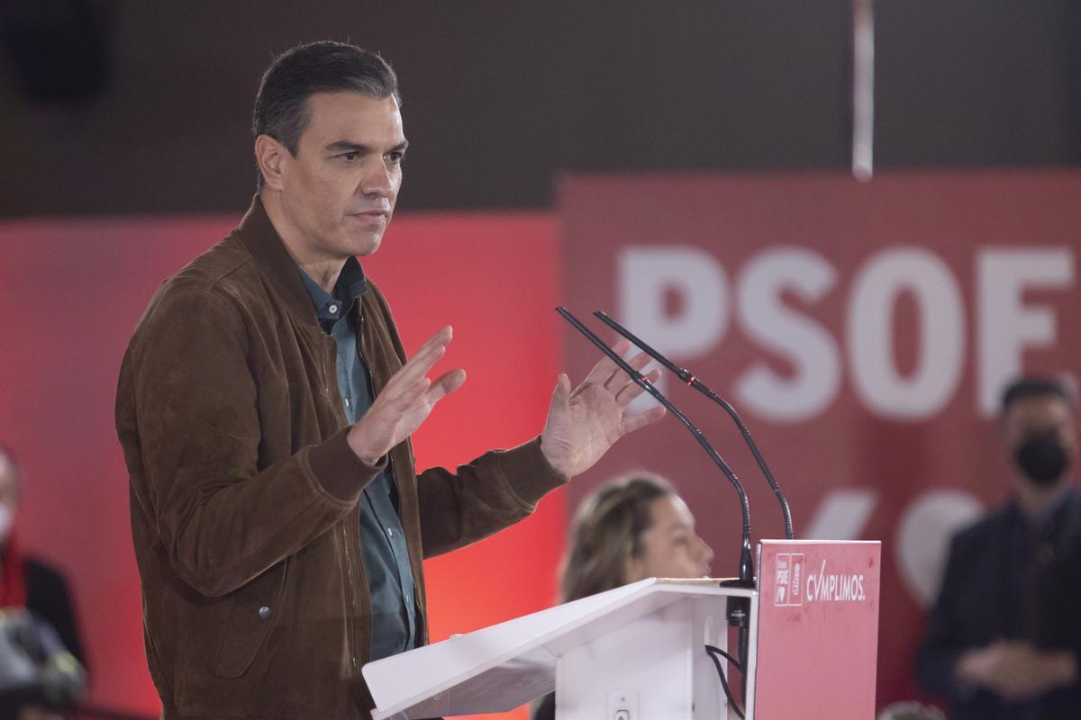 El presidente del Gobierno, Pedro Sánchez, en un acto en Gijón	