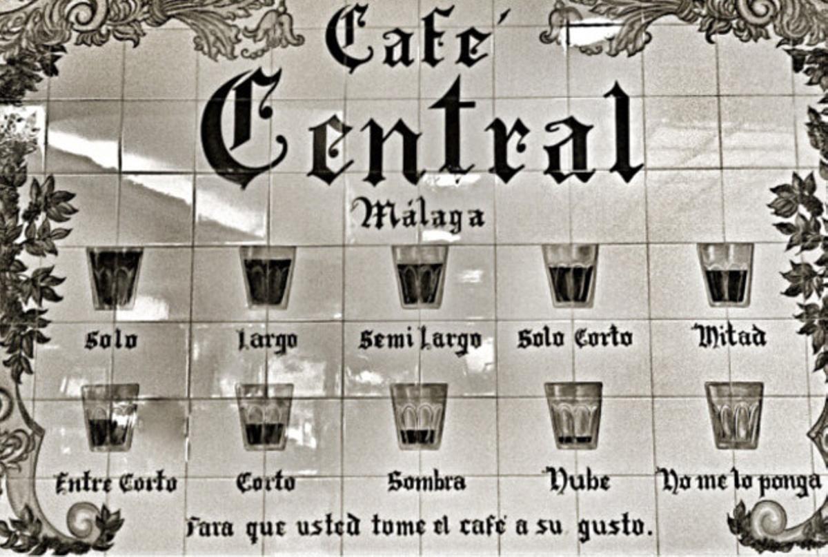 Café Central . 10 different combinations of coffee with curious names