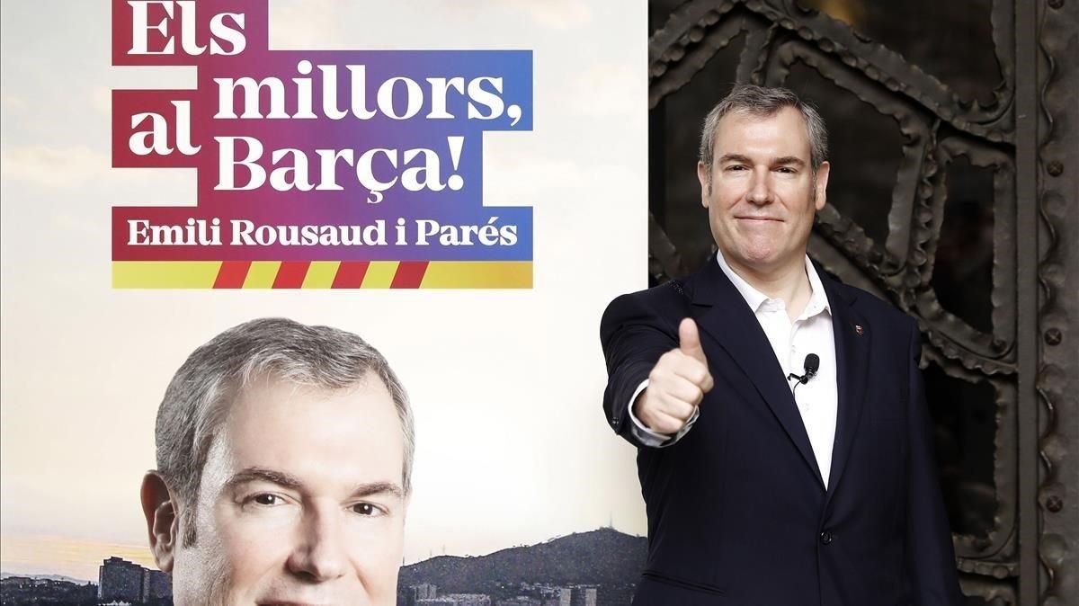 El empresario Emili Rousaud posa antes de la presentación de su precandidatura a las elecciones del FC Barcelona. El empresario Emili Rousaud posa antes de la presentación de su precandidatura a las elecciones del FC Barcelona.
