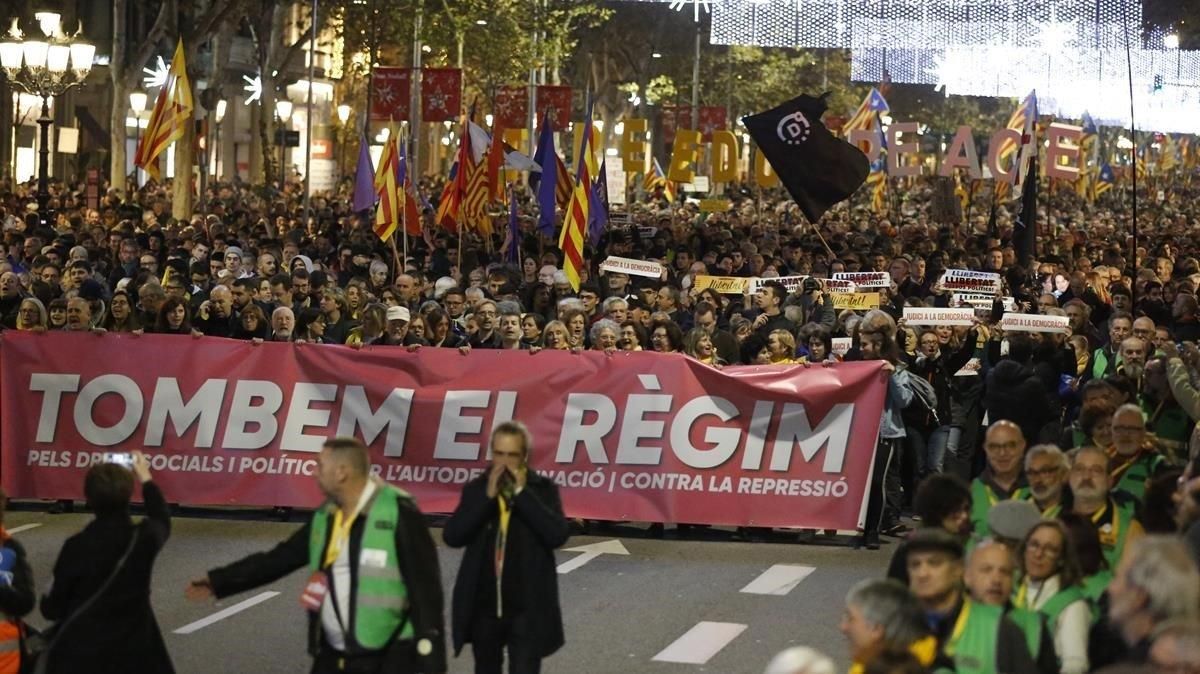 La manifestación celebrada en Barcelona el 21 de diciembre del 2018. La manifestación celebrada en Barcelona el 21 de diciembre del 2018.