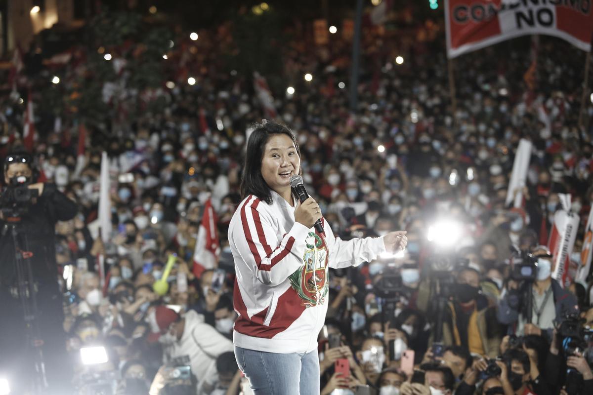 Fujimori, durante un acto electoral de la pasada campaña. Fujimori, durante un acto electoral de la pasada campaña.