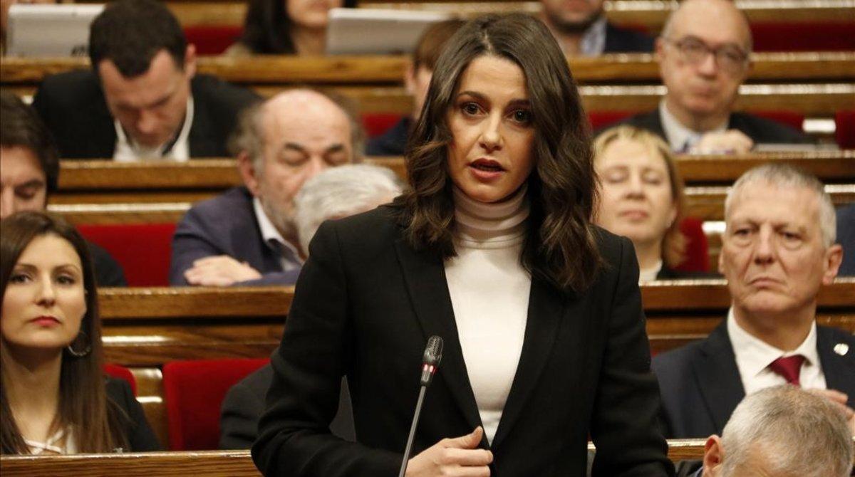 Ines Arrimadas, líder de Ciudadanos en Catalunya, en el Parlament.