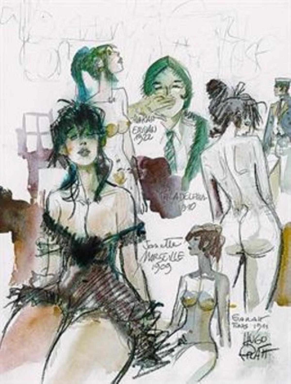 Dibujo del álbum ’Las mujeres de Corto Maltés’ (1981).
