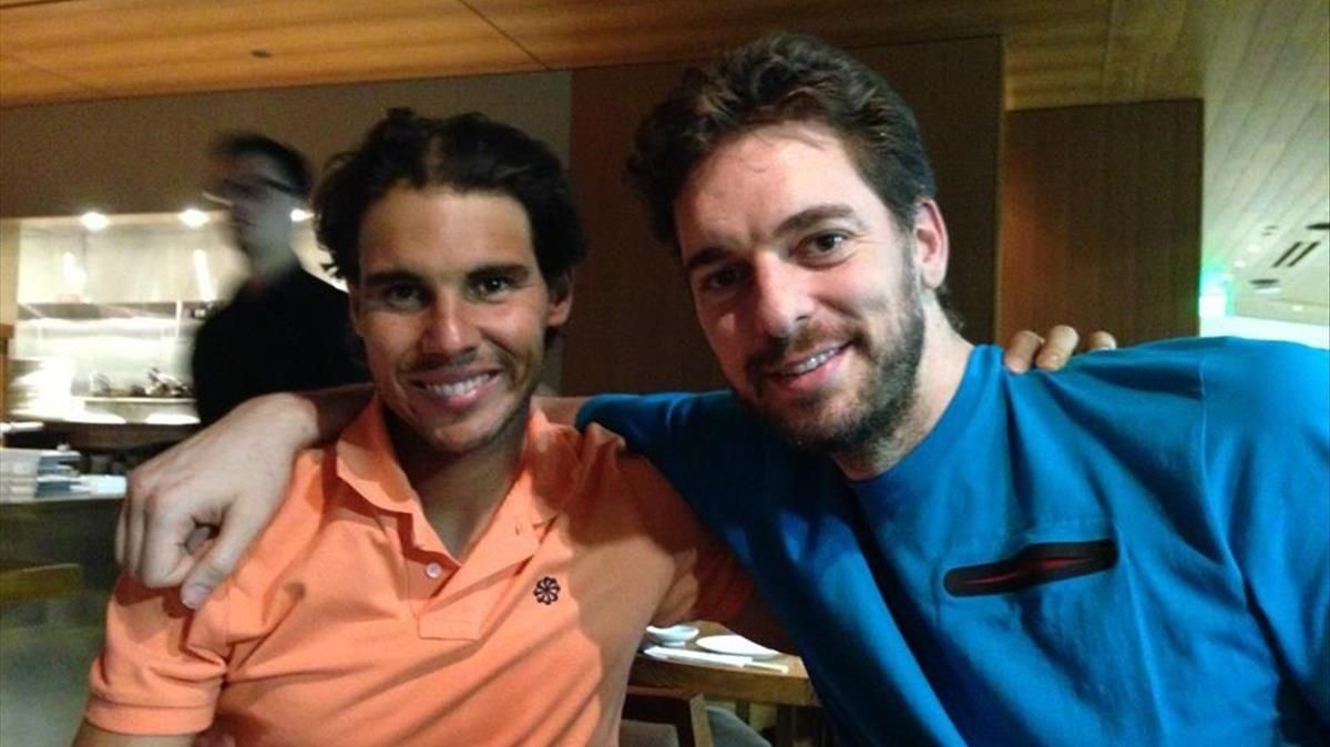Rafa Nadal y Pau Gasol, en una cena en Los Angeles (EEUU). Rafa Nadal y Pau Gasol, en una cena en Los Angeles (EEUU).