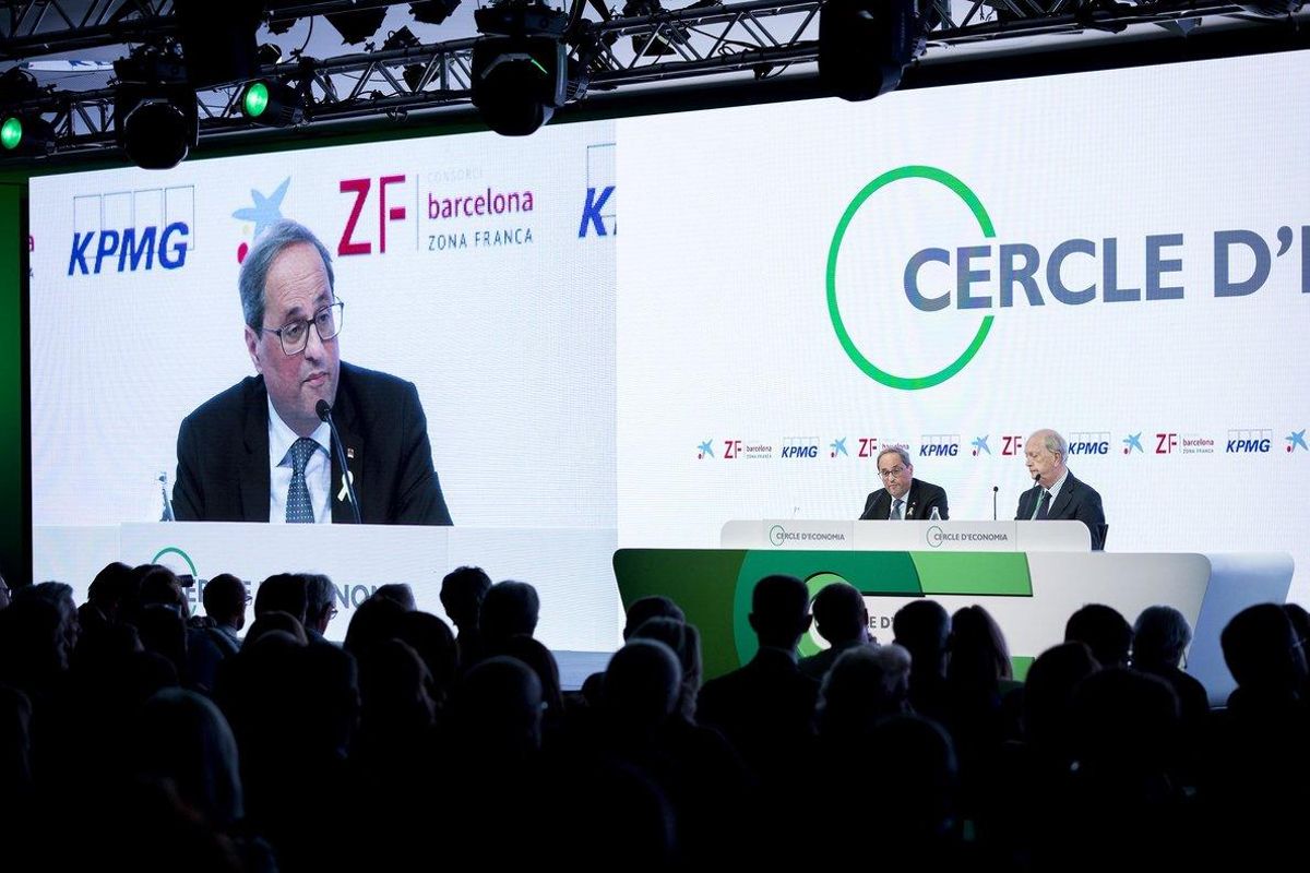 Quim Torra y Juan José Brugera, en la inauguración de la 35ª reunión del Cercle d’Economia en Sitges. Quim Torra y Juan José Brugera, en la inauguración de la 35ª reunión del Cercle d’Economia en Sitges.