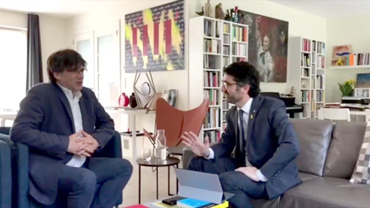 Carles Puigdemont y Jordi Puigneró, reunidos en Waterloo. Carles Puigdemont y Jordi Puigneró, reunidos en Waterloo.