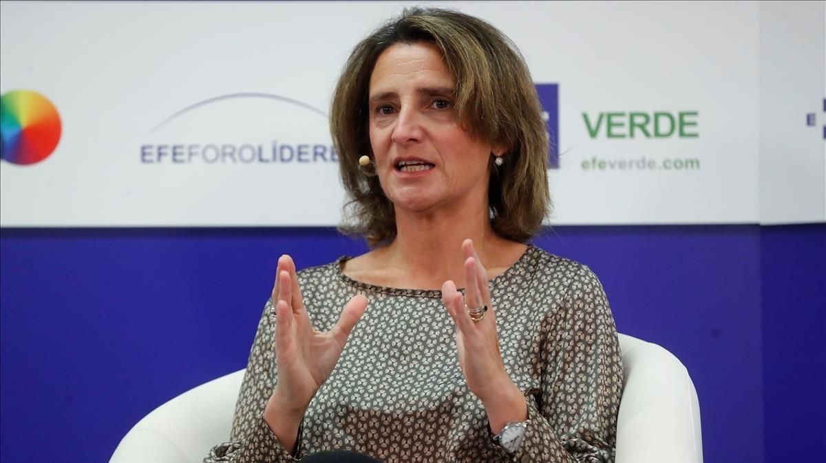 La ministra para la Transicion Ecologica en funciones Teresa Ribera en el Foro Líderes de la Agencia EFE. La ministra para la Transicion Ecologica en funciones Teresa Ribera en el Foro Líderes de la Agencia EFE.