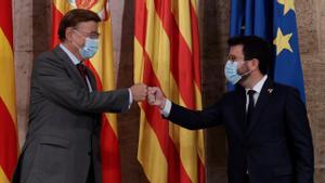 Reunión de Ximo Puig y Pere Aragonés en Valencia