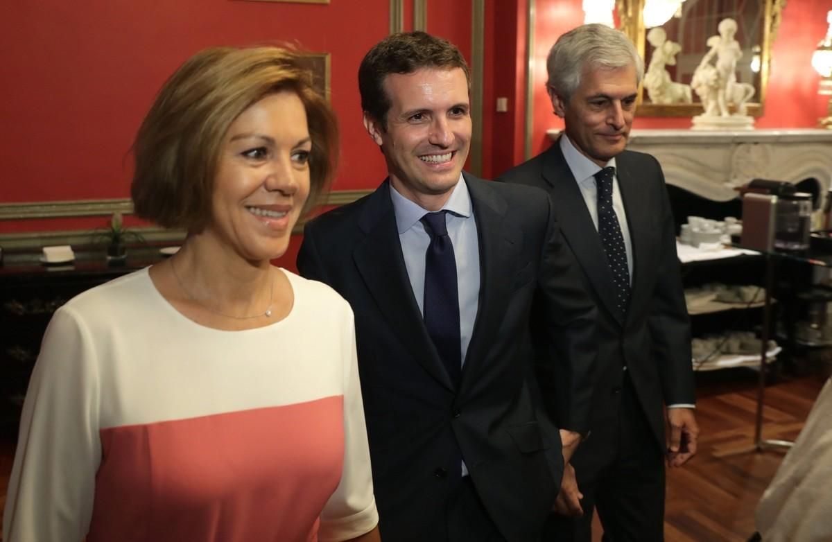 María Dolores de Cospedal, Pablo Casado y Alfonso Suarez Illana. María Dolores de Cospedal, Pablo Casado y Alfonso Suarez Illana.
