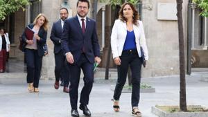 El ’president’ de la Generalitat, Pere Aragonès, y la ’consellera’ de la Presidència, Laura Vilagrà