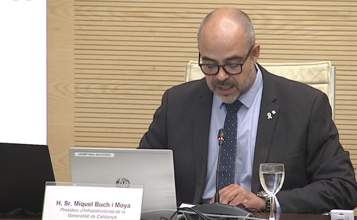 Miquel Buch, durante la comparecencia de la Comisión de Economía del Parlament. Miquel Buch, durante la comparecencia de la Comisión de Economía del Parlament.