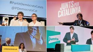 Carles Puigdemont, en los actos fundaciones del PDECat, JxCat, la Crida y Junts