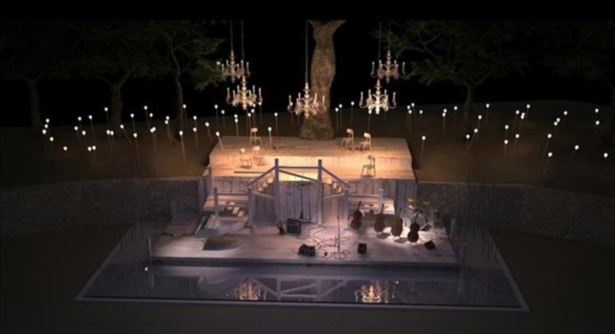Una imagen de la escenografía de Lluís Danés. Una imagen de la escenografía de Lluís Danés.