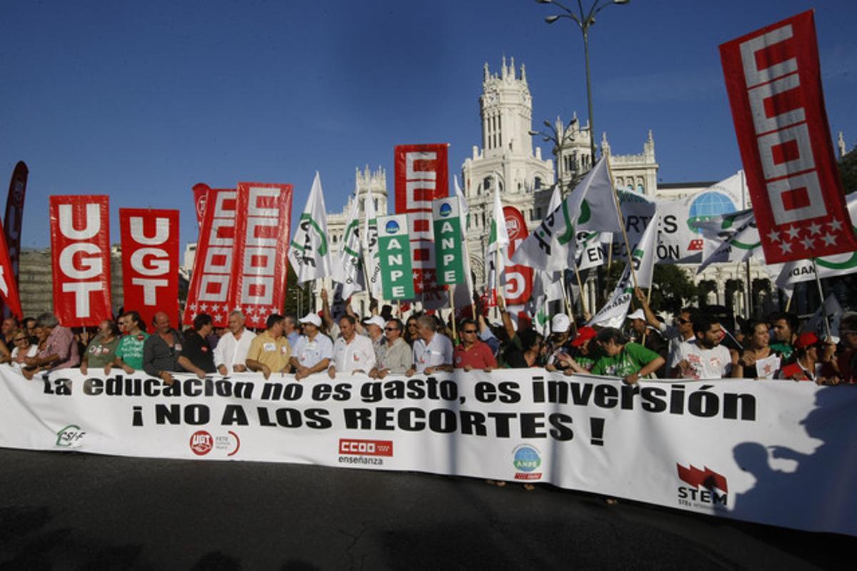 Manifestación en Madrid contra los recortes en Educación.