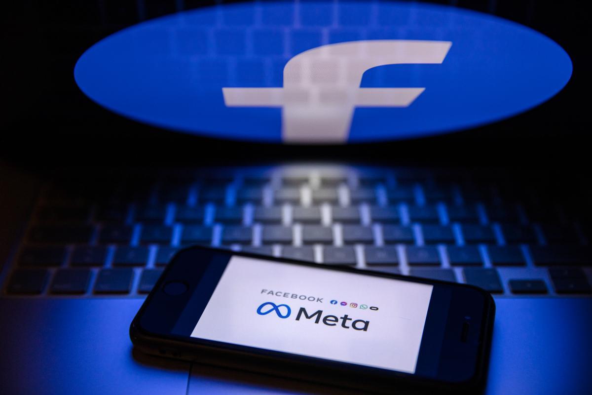 El logo de Facebook y su empresa matriz, Meta