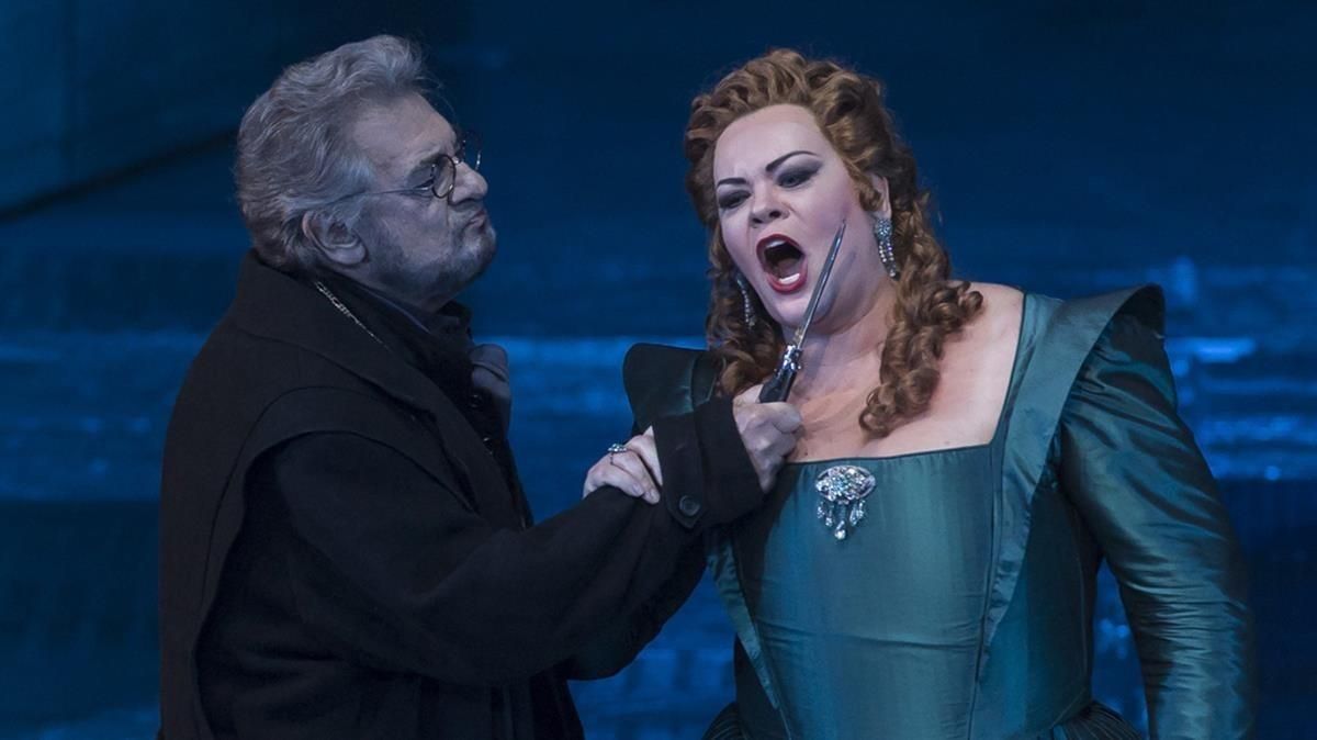 Un momento de ’Don Carlo’ con Plácido Domingo. Un momento de ’Don Carlo’ con Plácido Domingo.