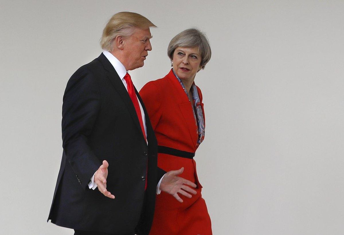 La primera ministra británica, Theresa May, y el presidente de los EEUU, Donald Trump. La primera ministra británica, Theresa May, y el presidente de los EEUU, Donald Trump.