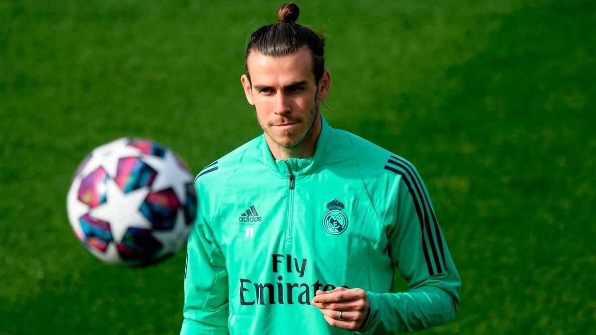 Gareth Bale, en el entrenamiento previo al Real Madrid-Manchester City. Gareth Bale, en el entrenamiento previo al Real Madrid-Manchester City.