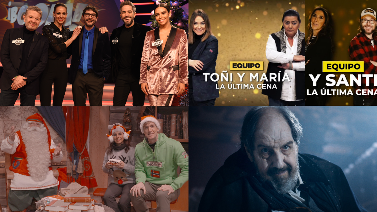 Imágenes de los especiales de Nochebuena de Antena 3, Telecinco, Telemadrid y TV3. Imágenes de los especiales de Nochebuena de Antena 3, Telecinco, Telemadrid y TV3.
