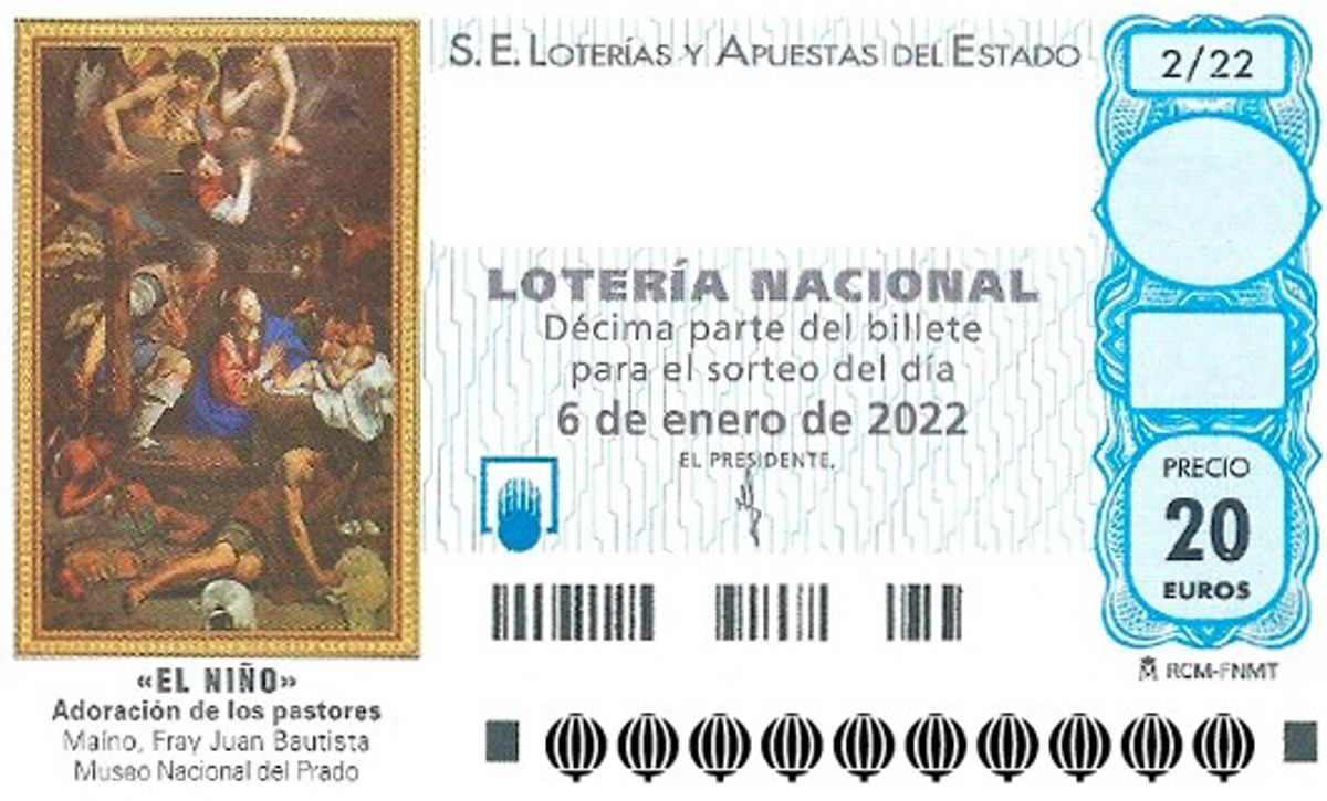 Décimo de la Lotería del Niño 2022.