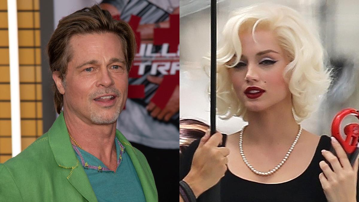 Brad Pitt y Ana de Armas, caracterizada de Marilyn para ’Blonde’.