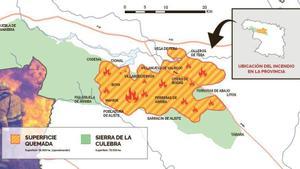 Así es el desastre de la Sierra de La Culebra: 30.800 hectáreas quemadas en 24 pueblos