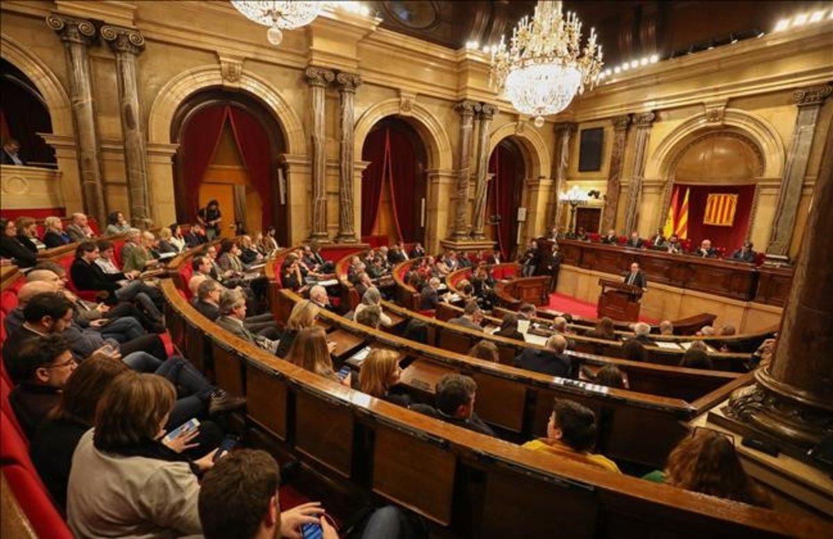 El hemiciclo del Parlament de Catalunya.