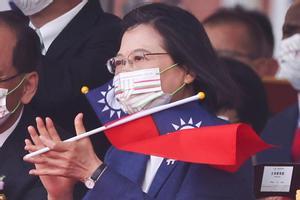 La presidenta de Taiwán, Tsai Ing-wen, durante un acto en Taipei, capital de  Taiwán.