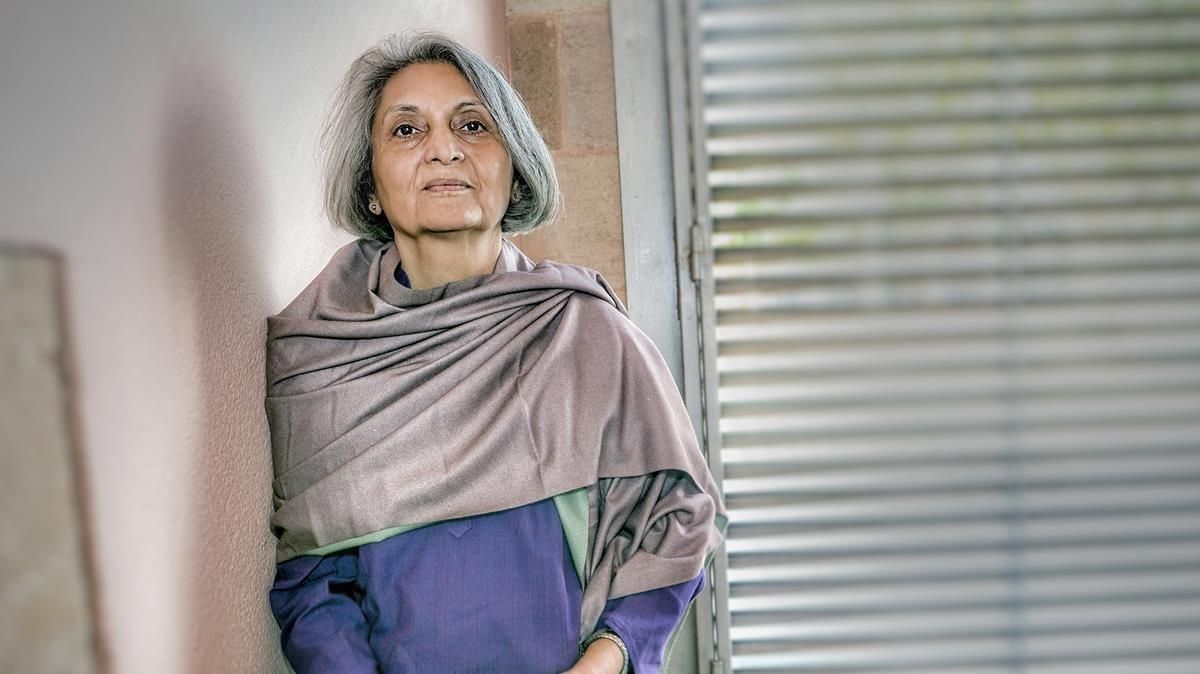 Sheela, protagonista de ’Wild wild country’, en Barcelona, en mayo del 2018. Sheela, protagonista de ’Wild wild country’, en Barcelona, en mayo del 2018.