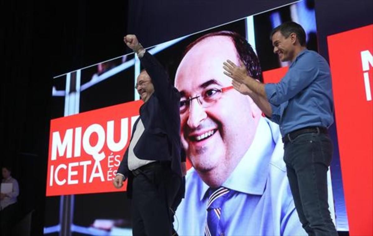 Pedro Sánchez, en la investidura de Miquel Iceta como candidato a la Generalitat. Pedro Sánchez, en la investidura de Miquel Iceta como candidato a la Generalitat.