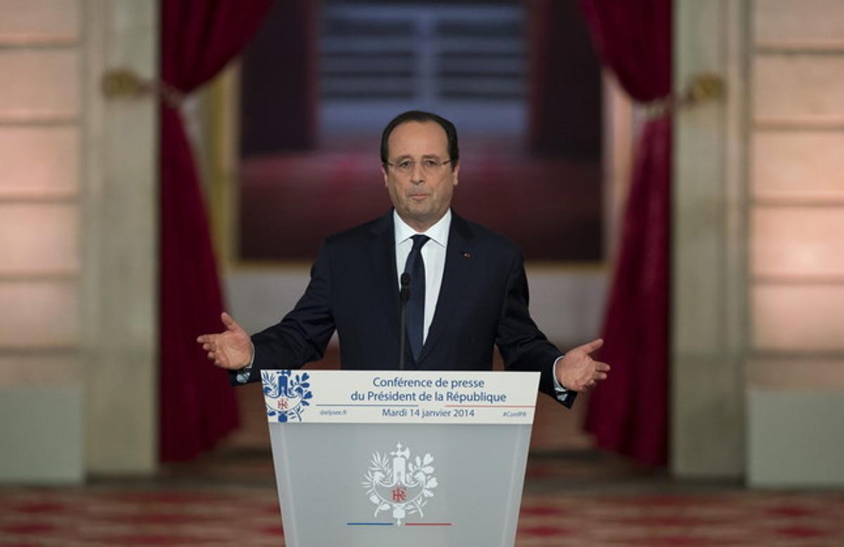 El presidente francés François Hollande, durante la rueda de prensa que ha ofrecido este martes en París.