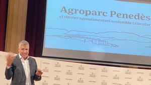 Josep Ametller durante la presentación del Agroparc Penedès. 