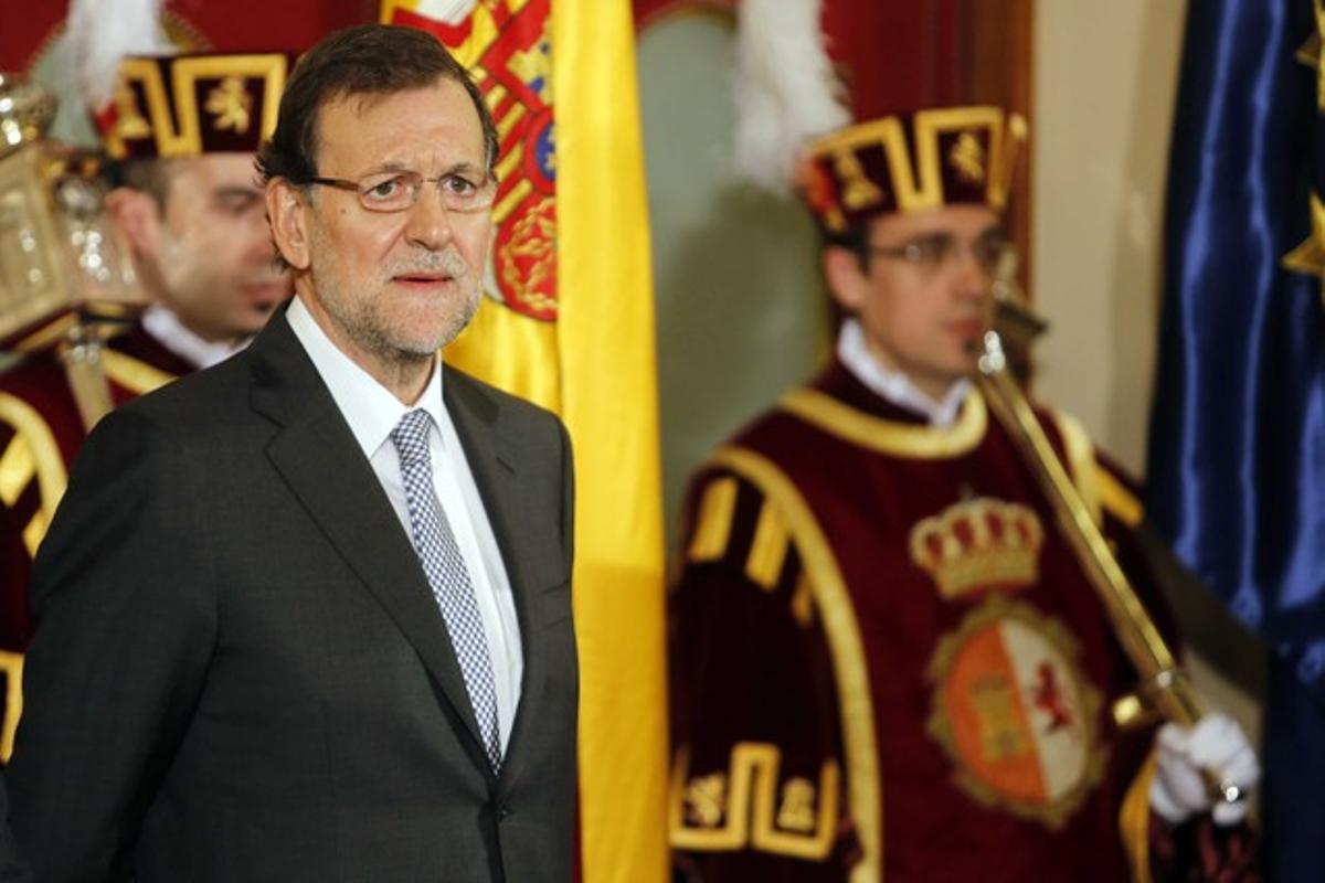 El presidente del Gobierno, Mariano Rajoy, durante los actos del aniversario de la Constitución.