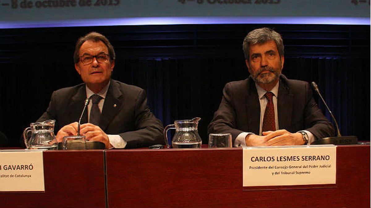 Encuentro del ’president’ Mas con el ministro de Justicia y con el presidente del Tribunal Supremo, Carlos Lesmes, en la reunión anual de la unión internacional de magistrados