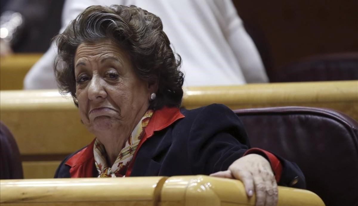 Rita Barberá, en el Senado, el 15 de marzo