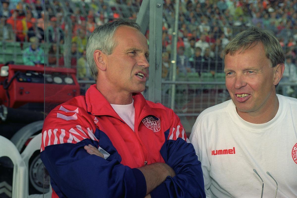 Richard Möller-Nielsen, ’Ricardo’ (a la izquierda), el día de la semifinal contra Holanda en Gotemburgo.