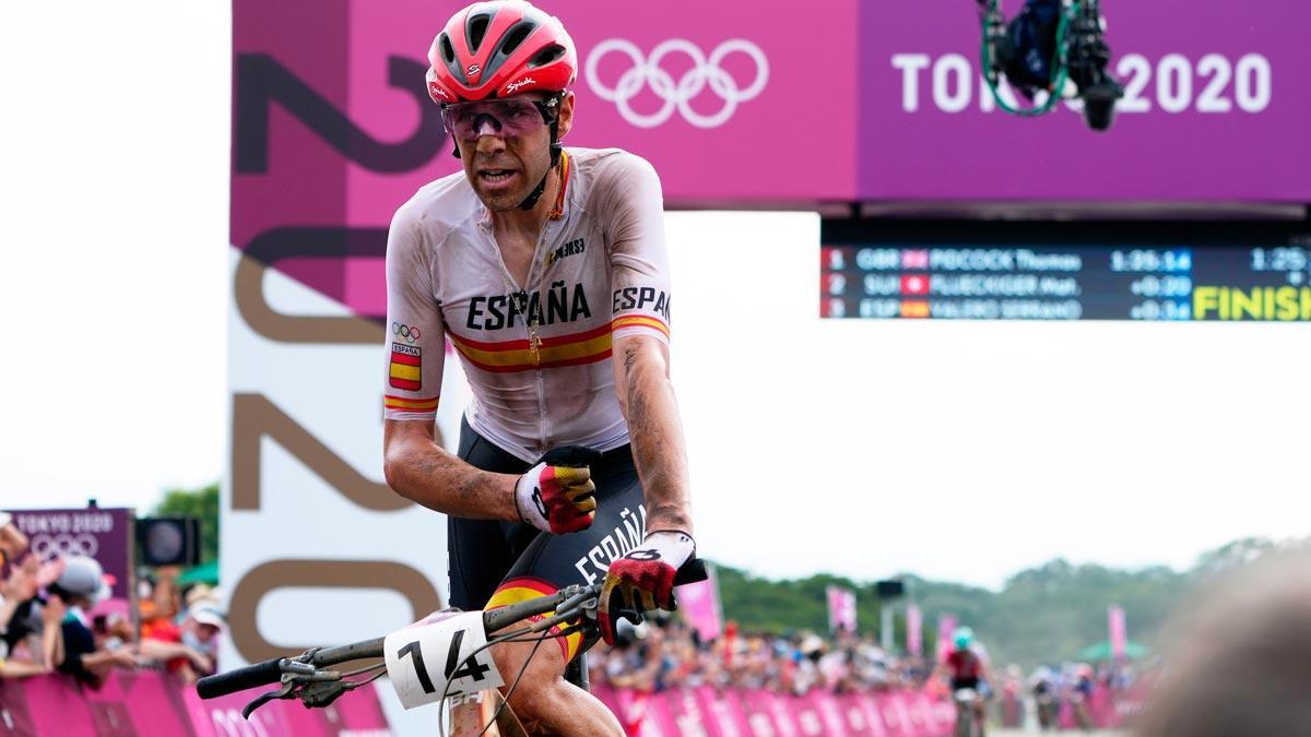 El español David Valero Serrano, tras conseguir el bronce en ciclismo de montaña en los Juegos de Tokyo.