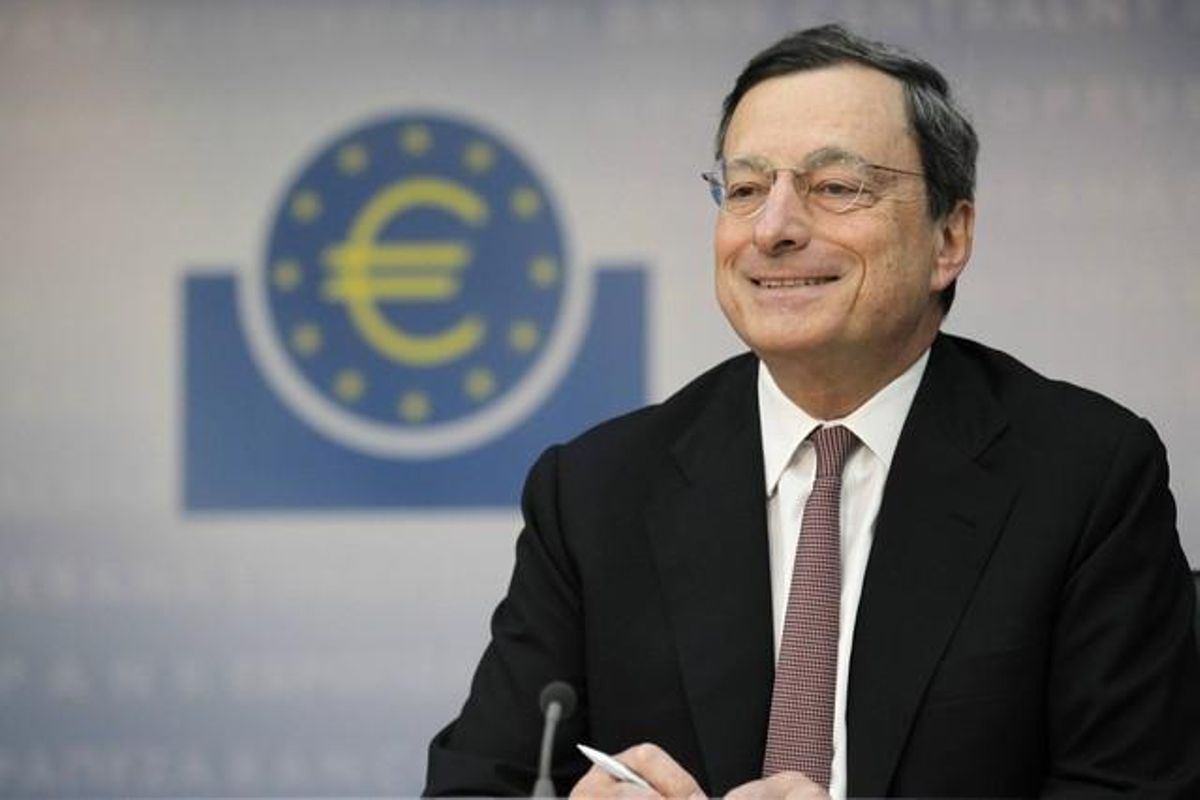 El presidente del BCE, Mario Draghi, durante una conferencia, en Fránckfort, el día 5 de julio. El presidente del BCE, Mario Draghi, durante una conferencia, en Fránckfort, el día 5 de julio.