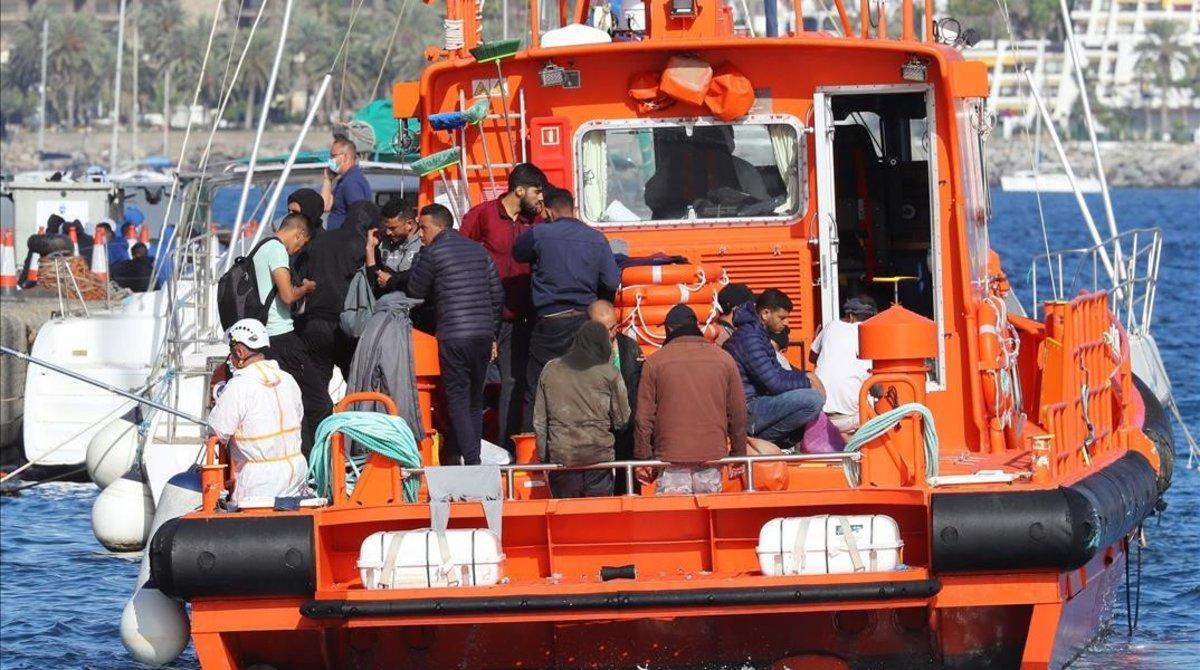 Rescate de inmigrantes al sur de Gran Canaria. 