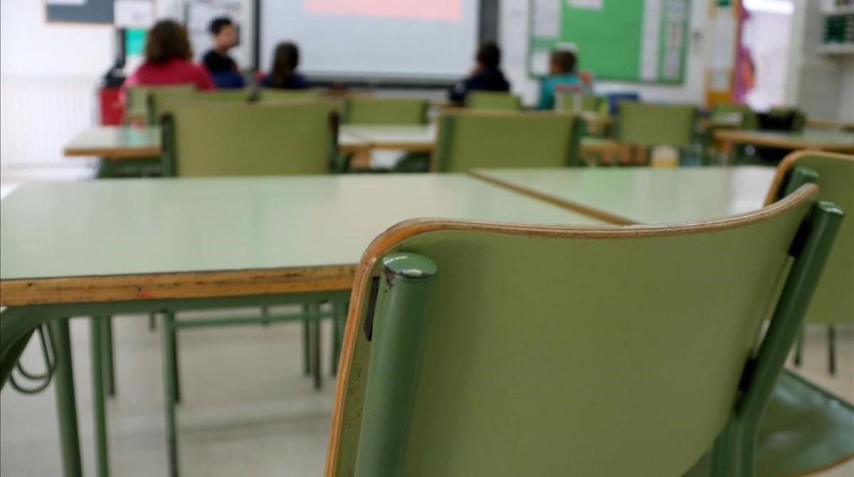 Aula de una escuela catalana. Aula de una escuela catalana.